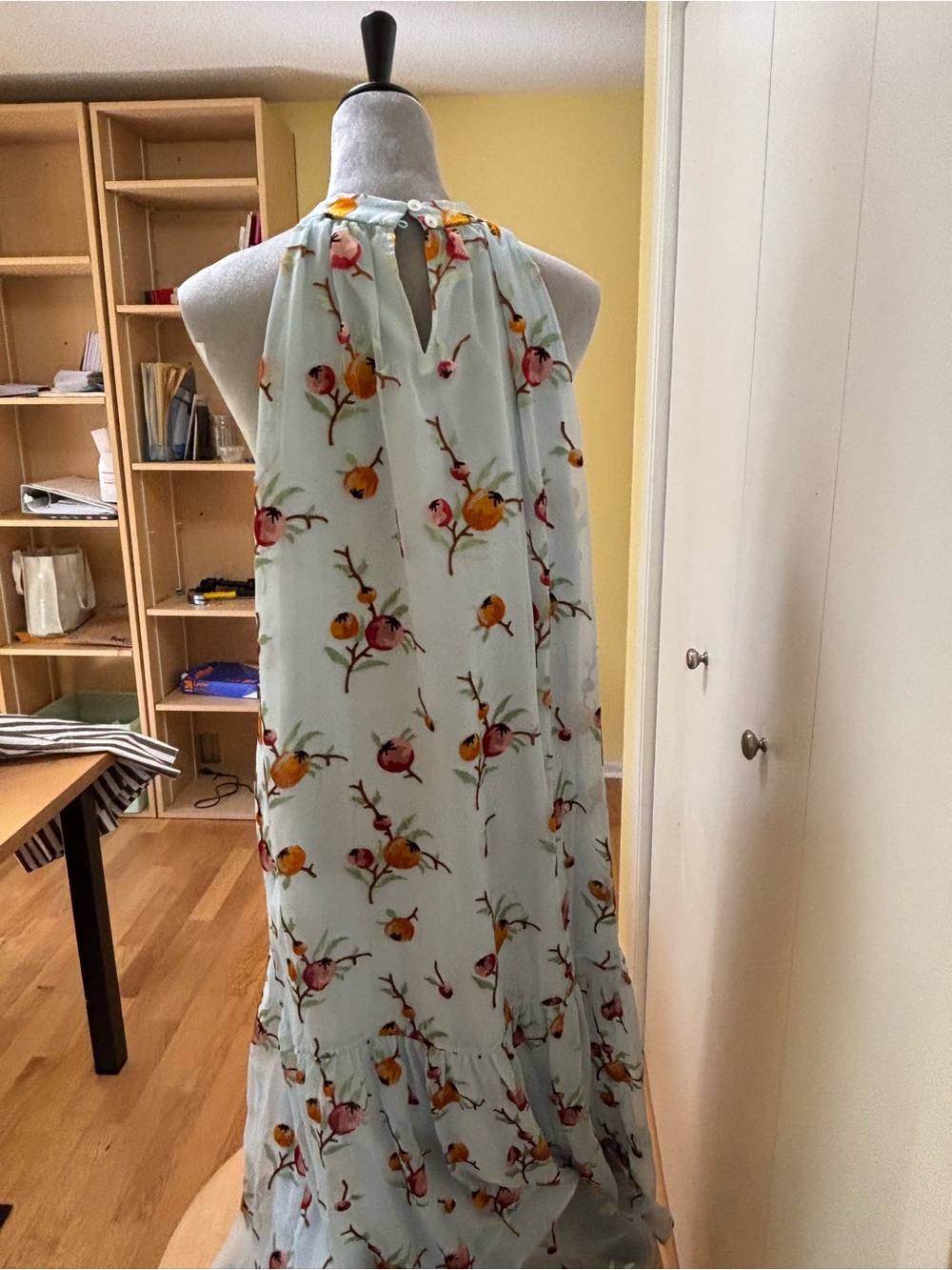 Light Blue Floral Halter Maxi Dress by Sea XL - Picture 6 of 9